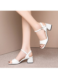 Square Toe Chunky Heel Sandals