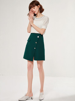 Asymmetric High Waisted Mini Skirt