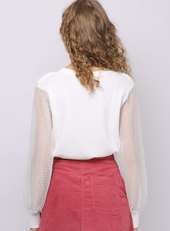 Lace Patchwork Perspective Knit Top