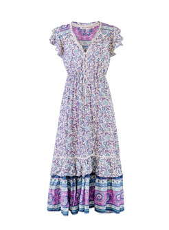 Bohemia Floral Drawcord Maxi Dress