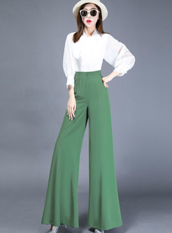 Solid Color High Waisted Palazzo Pants
