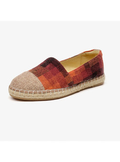 Casual Plaid Patchwork Flat Cloth Shoes