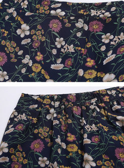 Floral High Waisted Peplum Skirt