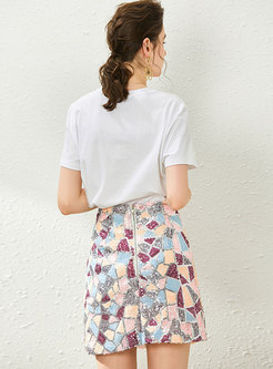 Geometric Pattern Sequin Pant Suits