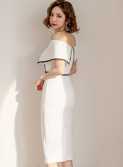 Off-the-shoulder High Waisted Bodycon Dress