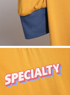 Puff Sleeve T-shirt & Denim Straight Overalls
