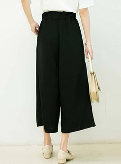 Solid Color High Waisted Cropped Palazzo Pants