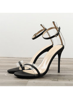Clear Strap Pointed Heel Sandals