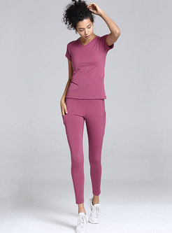 V-neck Solid Color Tight Quick-drying Tracksuit