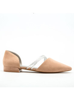 Pointed Toe Low Chunky Heel Spring/Summer Shoes