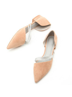 Pointed Toe Low Chunky Heel Spring/Summer Shoes