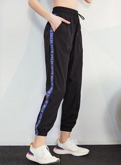 Color-blocked High Waisted Harem Joggers
