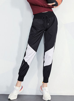 Color-blocked High Waisted Sports Pants