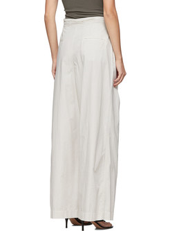 Pure Color Brief High Waisted Palazzo Pants