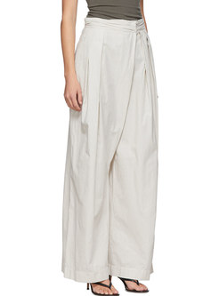 Pure Color Brief High Waisted Palazzo Pants