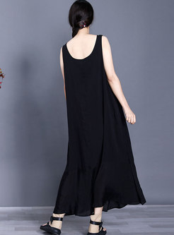 Black Sleeveless Plus Size Shift Dress