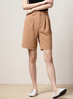 High Waisted Plus Size Wide Leg Shorts
