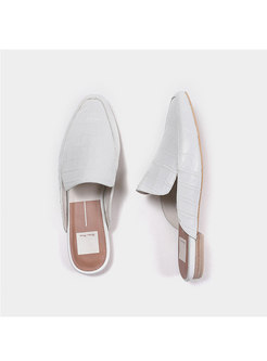 Solid Color Brief Round Toe Flat Slippers