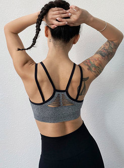 Sexy Backless Openwork Tight Sports Yoga Bra