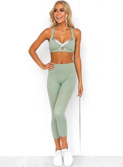 Backless Breathable Openwork Sports Yoga Tracksuit