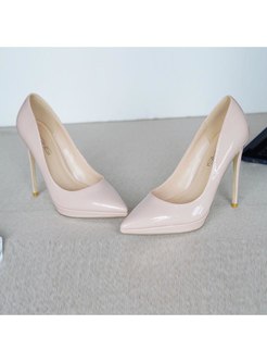 Pointed Toe Thin Heel Patent Leather Pumps