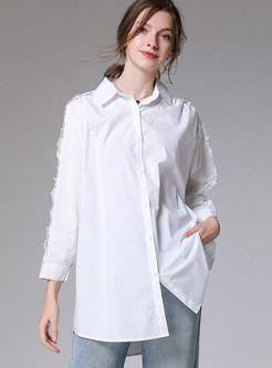 Plus Size Single-breasted Long Blouse