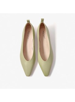 Pointed Toe Slow-cut All Matched Flats