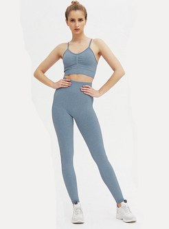 Scoop Neck Tight High Waisted Sports Yoga Tracksuit