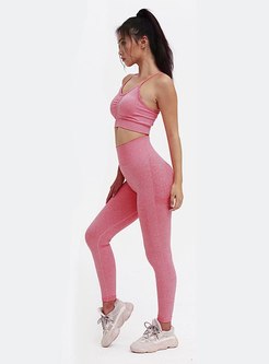 Scoop Neck Tight High Waisted Sports Yoga Tracksuit