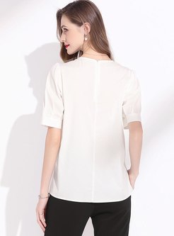 White Pullover Chiffon Slit Brief T-shirt