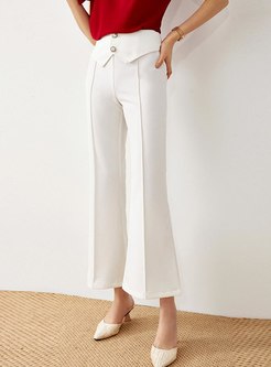 High Waisted Straight Cropped Flare Pants