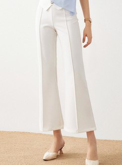 High Waisted Straight Cropped Flare Pants