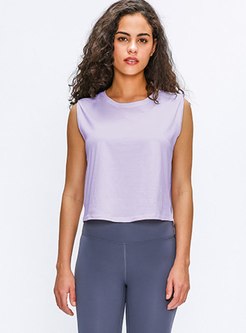Sleeveless Pullover Elastic Breathable Yoga Tops