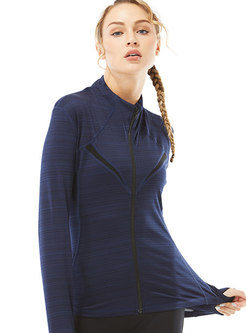 Mock Neck Quick-drying Stretch Sports Jacket