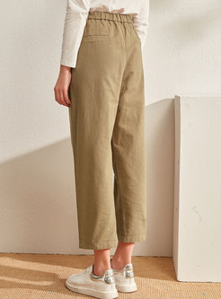 High Waisted Loose Casual Tapered Pants