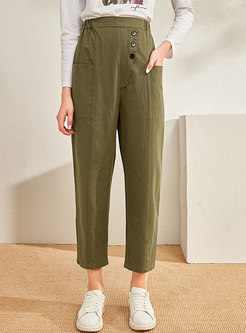 High Waisted Loose Casual Tapered Pants