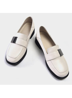 Rounded Toe All-matched Brief Loafers