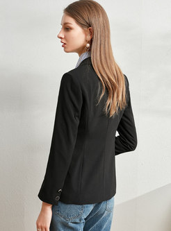 Long Sleeve Slim Blazer With One Button
