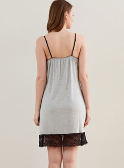 Lace V-neck Strap Nightgowns 