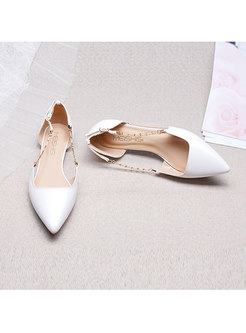Pointed Toe Buckle Low-fronted Flat