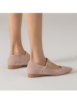 Pointed Toe Low-fronted Flock Shoes