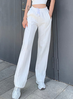 Casual Elastic Waist Pant with Pockets