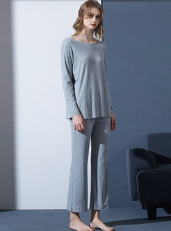 Long Sleeve Pullover Modal Casual Pajama Set