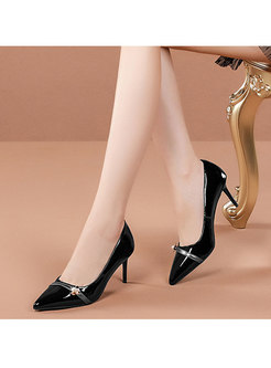 Pointed Toe Low-fronted High Heel Shoes