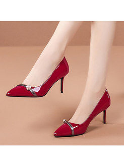 Pointed Toe Low-fronted High Heel Shoes