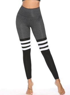 Color-blocked Patchwork Tight Yoga Pants