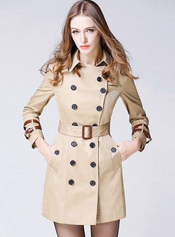 Double-breasted Slim Belted Trench Coat