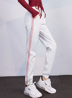 Elastic Waisted Striped Sports Joggers