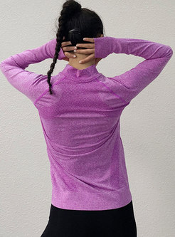 Mock Neck Tight Quick-drying Yoga Fitness Jacket