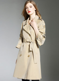Flare Sleeve Double-breasted A Line Trench Coat